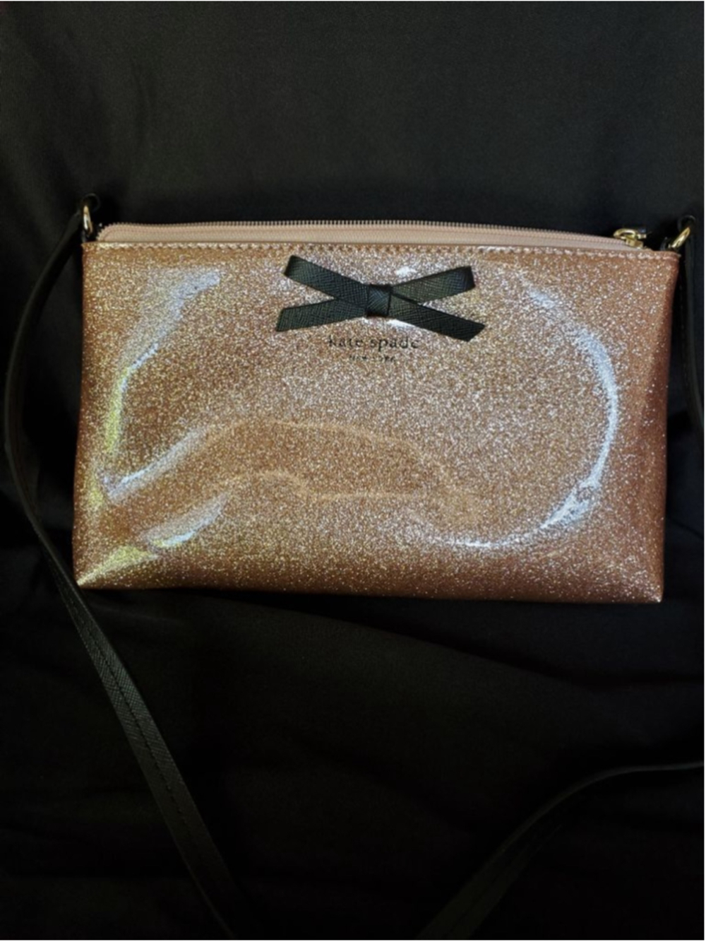 Kate Spade Rose Gold Glitter Crossbody Bag
